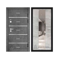 Флагман Z, цвет Бетон графит, панель - Флагман z цвет Ясень белый + вставки и хром. Молдинг