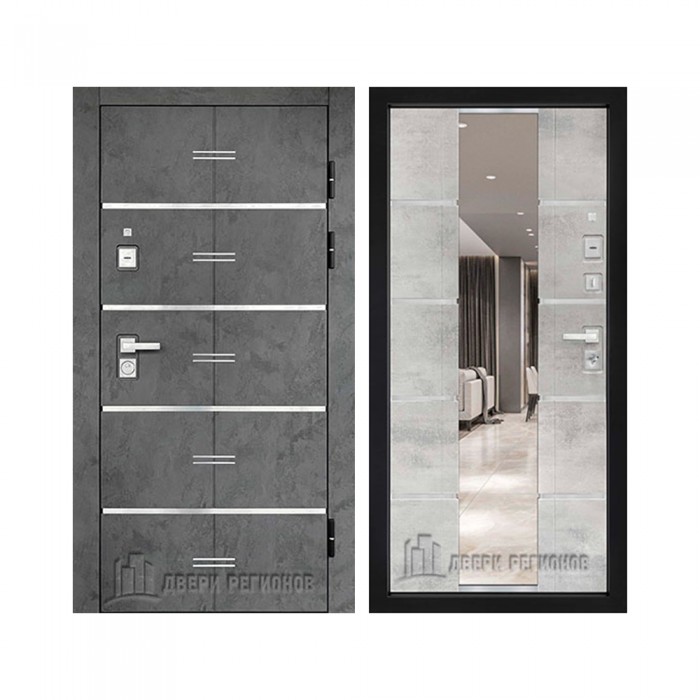 Флагман Z, цвет Бетон графит, панель - Флагман z цвет Ясень белый + вставки и хром. Молдинг