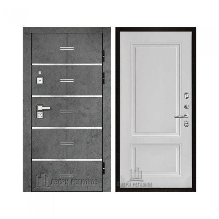 Флагман Z, цвет Бетон графит, панель - lana (Лана) цвет Белый снег soft