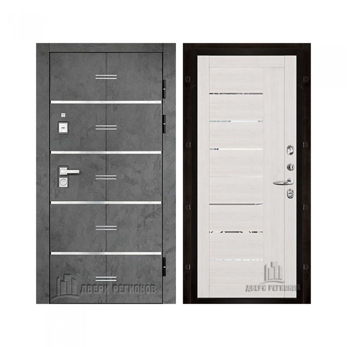 Флагман Z, цвет Бетон графит, панель - light 2110 (зеркало) цвет Капучино велюр