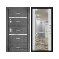 Флагман Z, цвет Бетон графит, панель - Зеркало infinity цвет Белый