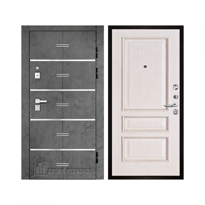 Флагман Z, цвет Бетон графит, панель - Вена цвет Белая патина