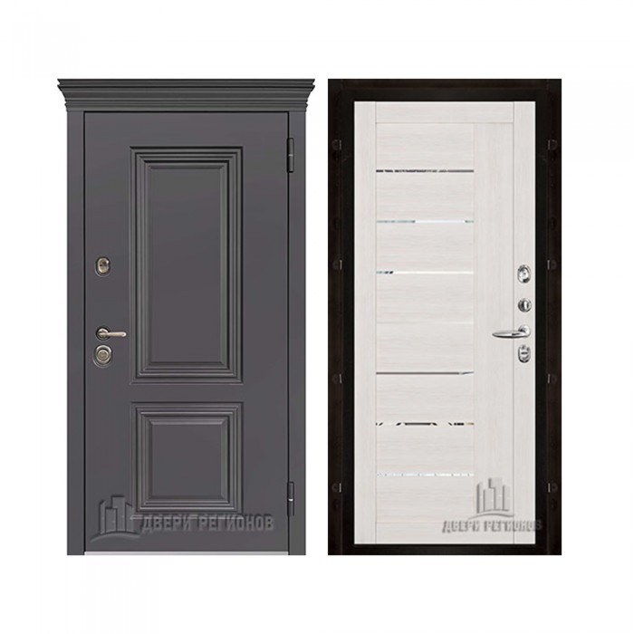 Уличная Гранит Термо, цвет Горький шоколад, панель - light 2110 (зеркало) цвет Капучино велюр