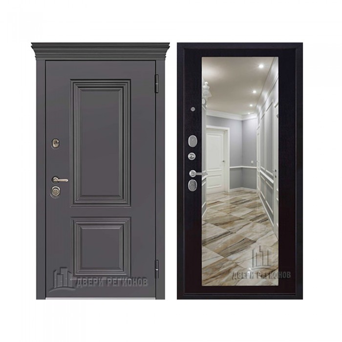 Уличная Гранит Термо, цвет Горький шоколад, панель - Зеркало maxi цвет Венге