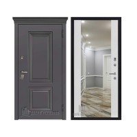 Уличная Гранит Термо, цвет Горький шоколад, панель - Зеркало infinity цвет Белый