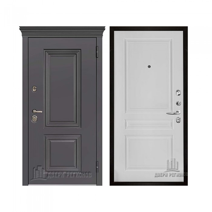 Уличная Гранит Термо, цвет Горький шоколад, панель - Турин цвет Эмаль белая