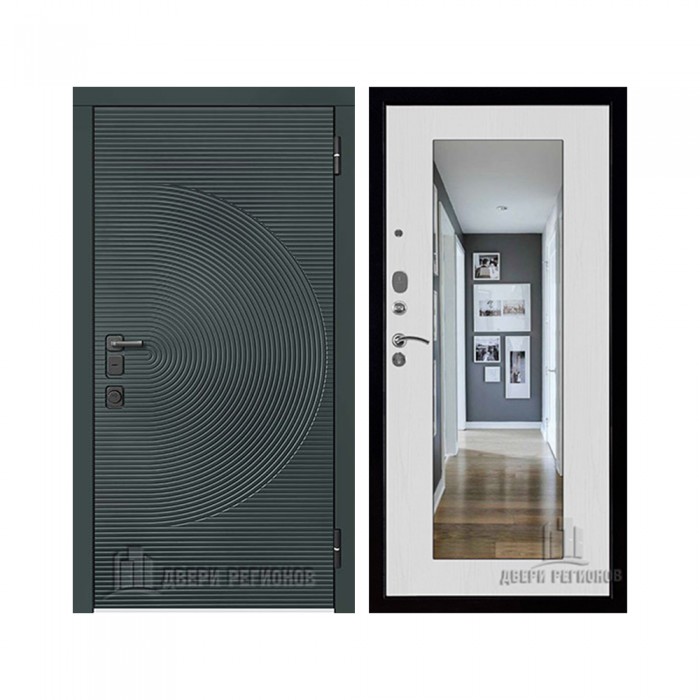 Уличная Малахит Термо, цвет Зеленый темный, панель - Зеркало maxi цвет Белый сандал