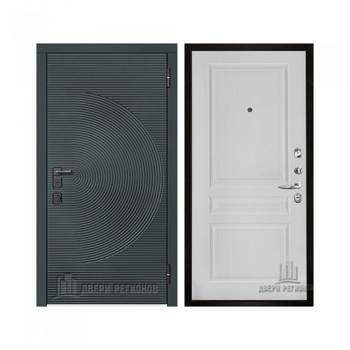 Уличная Малахит Термо, цвет Зеленый темный, панель - Турин цвет Эмаль белая