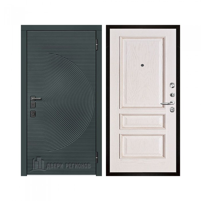 Уличная Малахит Термо, цвет Зеленый темный, панель - Вена цвет Белая патина