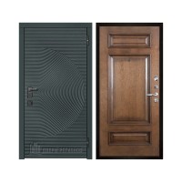 Уличная Малахит Термо, цвет Зеленый темный, панель - Рим багет цвет Коньяк