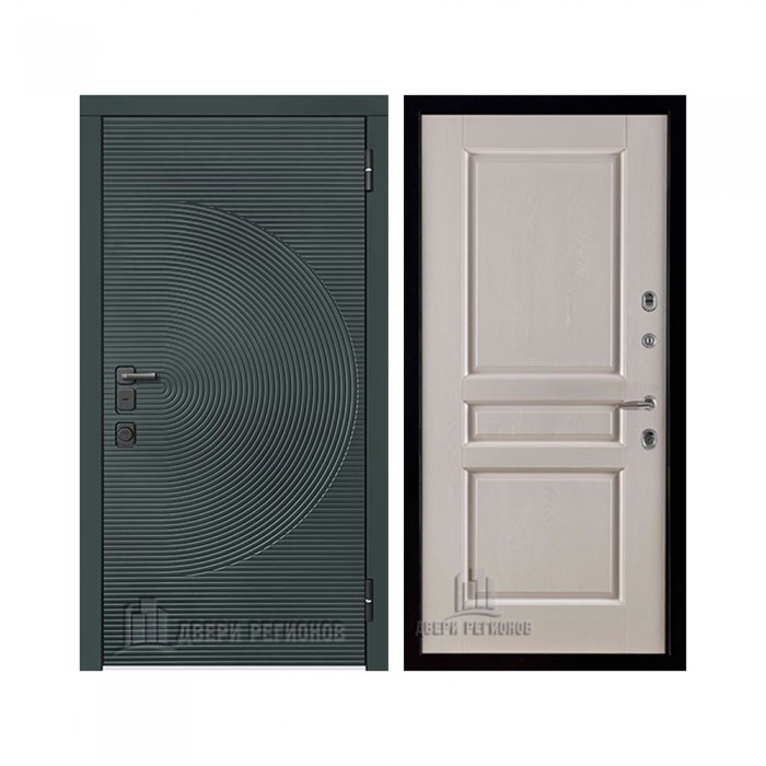 Уличная Малахит Термо, цвет Зеленый темный, панель - Виктория цвет Эмаль слоновая кость