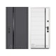 Дверь входная уличная Обсидиан Термо, цвет Серая эмаль, вставка черное стекло, панель - Обсидиан Термо цвет Эмаль белая, вставка черное стекло