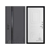 Уличная Обсидиан Термо, цвет Серая эмаль, вставка черное стекло, панель - 62001 цвет Белая Серена