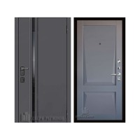 Уличная Обсидиан Термо, цвет Серая эмаль, вставка черное стекло, панель - perfecto цвет Серый бархат