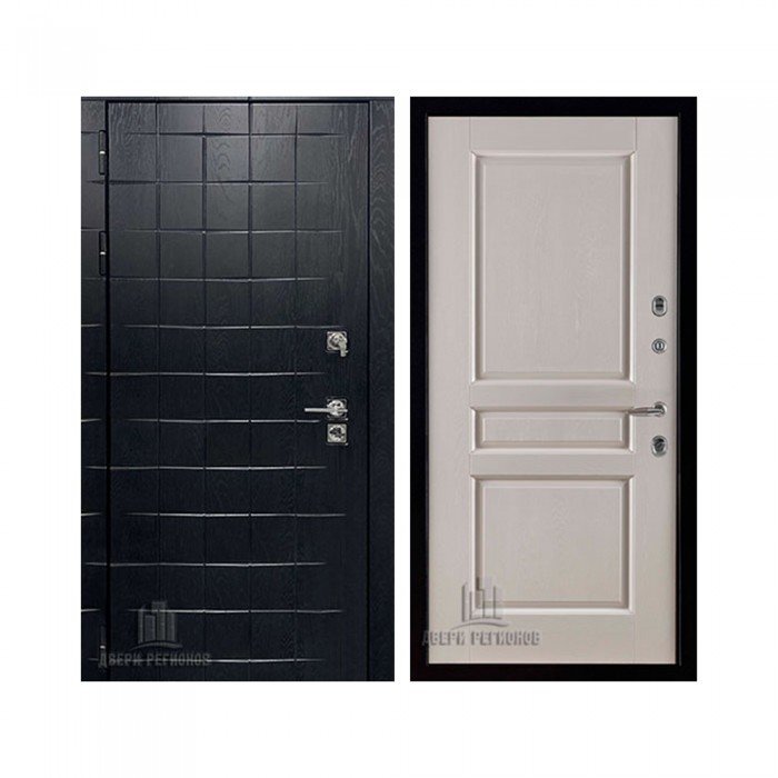 Взломостойкая ALBERO BLACK, цвет Альберо Блэк Рисунок грань, панель - Виктория цвет Эмаль слоновая кость