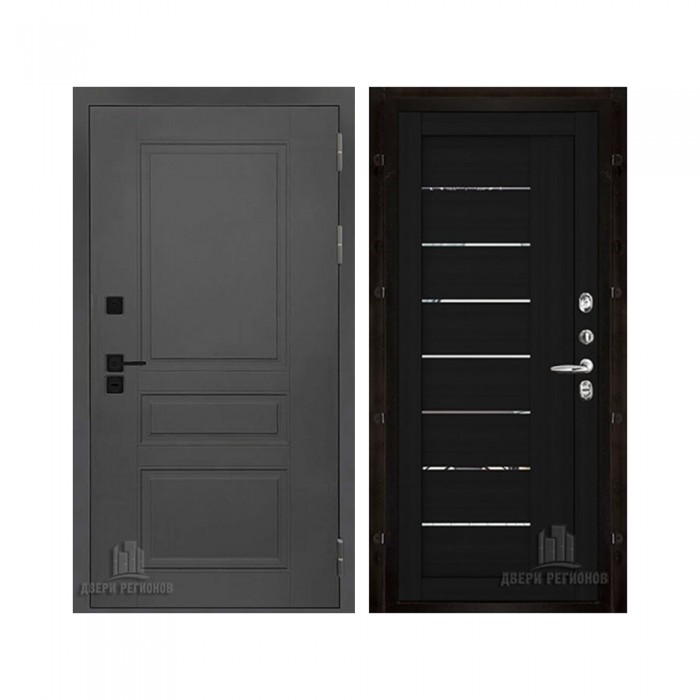 Взломостойкая SOLID, цвет cерый нубук soft, панель - light 2110 (зеркало) цвет Шоко велюр