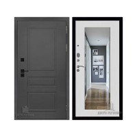 Взломостойкая SOLID, цвет cерый нубук soft, панель - Зеркало maxi цвет Белый сандал