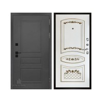 Взломостойкая SOLID, цвет cерый нубук soft, панель - Алина цвет Эмаль белая/Патина золото