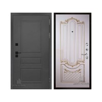 Взломостойкая SOLID, цвет cерый нубук soft, панель - Александрия цвет Эмаль слоновая кость/Патина золото