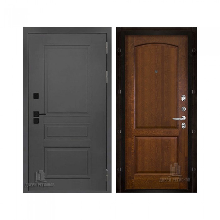 Взломостойкая SOLID, цвет cерый нубук soft, панель - Фоборг цвет Античный орех