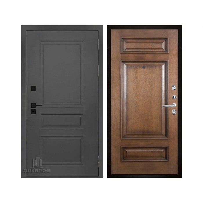 Взломостойкая SOLID, цвет cерый нубук soft, панель - Рим багет цвет Коньяк