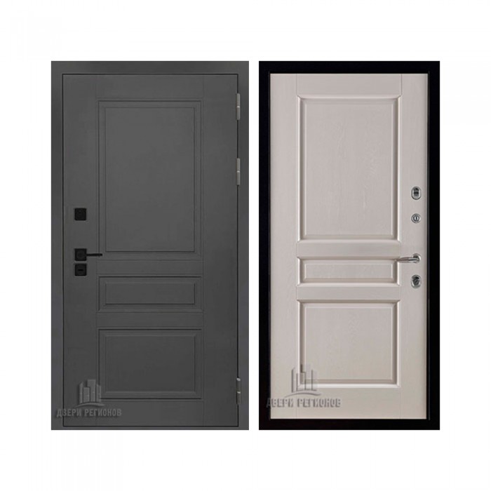 Взломостойкая SOLID, цвет cерый нубук soft, панель - Виктория цвет Эмаль слоновая кость