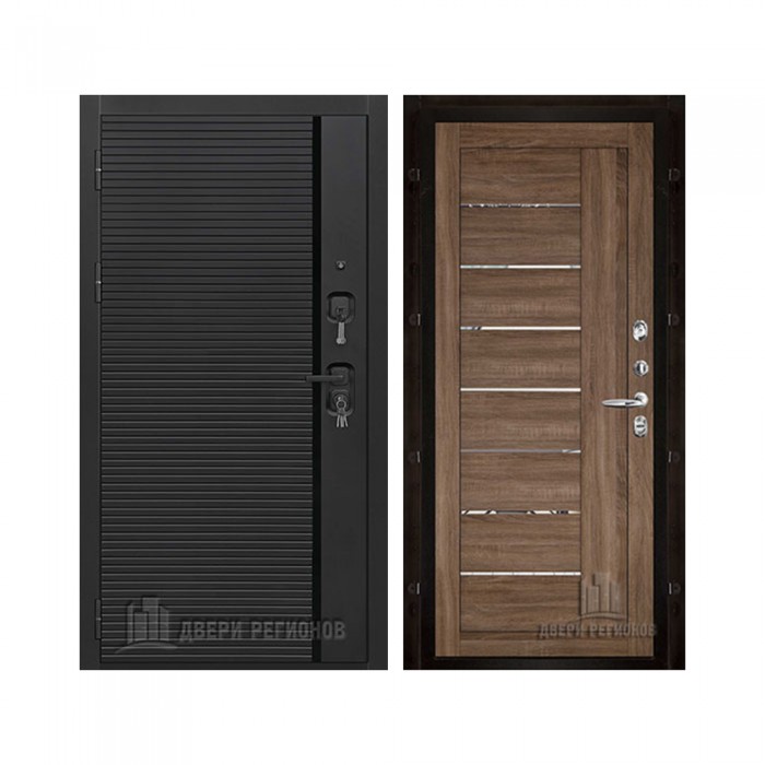 Президент Стайл, цвет Чёрная Мягкая Шагрень, панель - light 2110 (зеркало) цвет Серый велюр