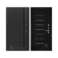 Президент Стайл, цвет Чёрная Мягкая Шагрень, панель - light 2110 (зеркало) цвет Шоко велюр