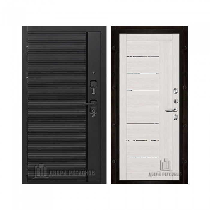 Президент Стайл зеркало, цвет Чёрная Мягкая Шагрень, панель - light 2110 (зеркало) цвет Капучино велюр