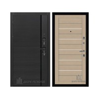 Президент Стайл зеркало, цвет Чёрная Мягкая Шагрень, панель - light 2127 цвет Кремовый soft