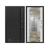 Президент Стайл зеркало, цвет Чёрная Мягкая Шагрень, панель - Зеркало infinity цвет Белый