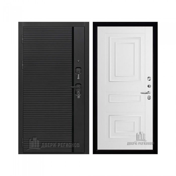 Президент Стайл зеркало, цвет Чёрная Мягкая Шагрень, панель - 62001 цвет Белая Серена