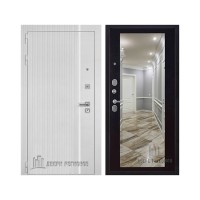 Президент Лайн Белый, цвет Белый матовый + белый пластик, панель - Зеркало maxi цвет Венге