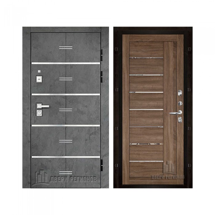 Флагман Z, цвет Бетон графит, панель - light 2110 (зеркало) цвет Серый велюр