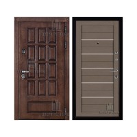 Уличная Центурион Термо, цвет Лиственница мореная + черная патина, панель - light 2127 цвет Тортора soft