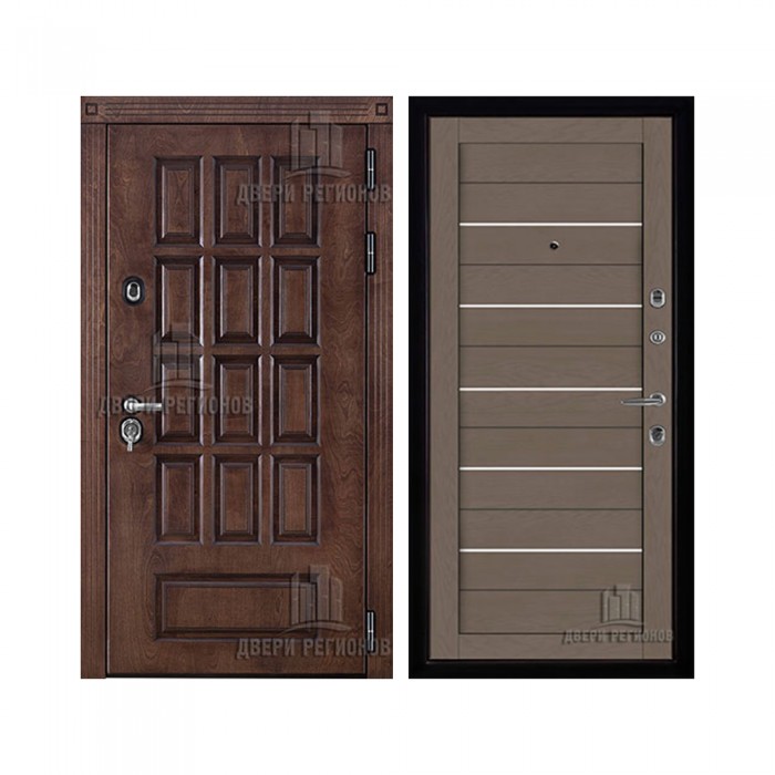 Уличная Центурион Термо, цвет Лиственница мореная + черная патина, панель - light 2127 цвет Тортора soft