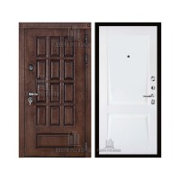 Уличная Центурион Термо, цвет Лиственница мореная + черная патина, панель - perfecto цвет Белый бархат