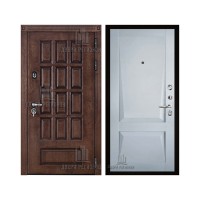 Уличная Центурион Термо, цвет Лиственница мореная + черная патина, панель - perfecto цвет Светло-серый бархат