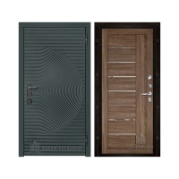 Уличная Малахит Термо, цвет Зеленый темный, панель - light 2110 (зеркало) цвет Серый велюр