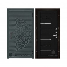 Уличная Малахит Термо, цвет Зеленый темный, панель - light 2110 (зеркало) цвет Шоко велюр