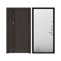 Дверь входная уличная Элит Термо, цвет Темный дуб, панель - aurum цвет Манхэттен гладкий