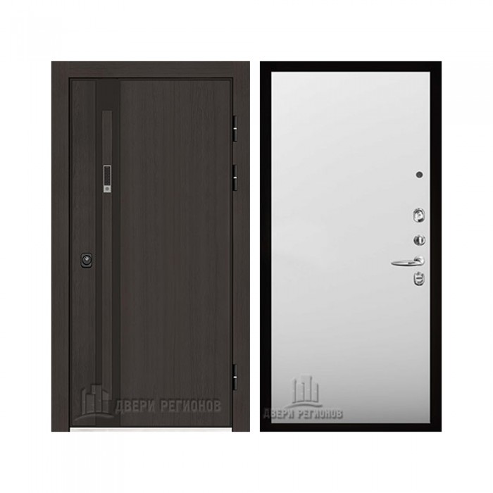 Дверь входная уличная Элит Термо, цвет Темный дуб, панель - aurum цвет Манхэттен гладкий