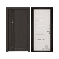 Дверь входная уличная Элит Термо, цвет Темный дуб, панель - light 2110 (зеркало) цвет Капучино велюр