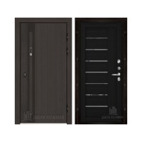 Дверь входная уличная Элит Термо, цвет Темный дуб, панель - light 2110 (зеркало) цвет Шоко велюр