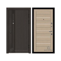 Дверь входная уличная Элит Термо, цвет Темный дуб, панель - light 2127 цвет Кремовый soft