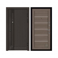 Дверь входная уличная Элит Термо, цвет Темный дуб, панель - light 2127 цвет Тортора soft