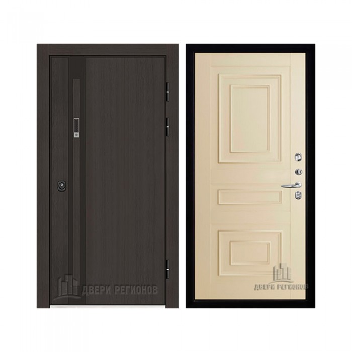 Дверь входная уличная Элит Термо, цвет Темный дуб, панель - 62001 цвет Керамик Серена