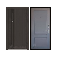 Дверь входная уличная Элит Термо, цвет Темный дуб, панель - perfecto цвет Серый бархат