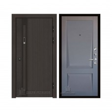 Дверь входная уличная Элит Термо, цвет Темный дуб, панель - perfecto цвет Серый бархат
