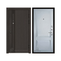 Дверь входная уличная Элит Термо, цвет Темный дуб, панель - perfecto цвет Светло-серый бархат